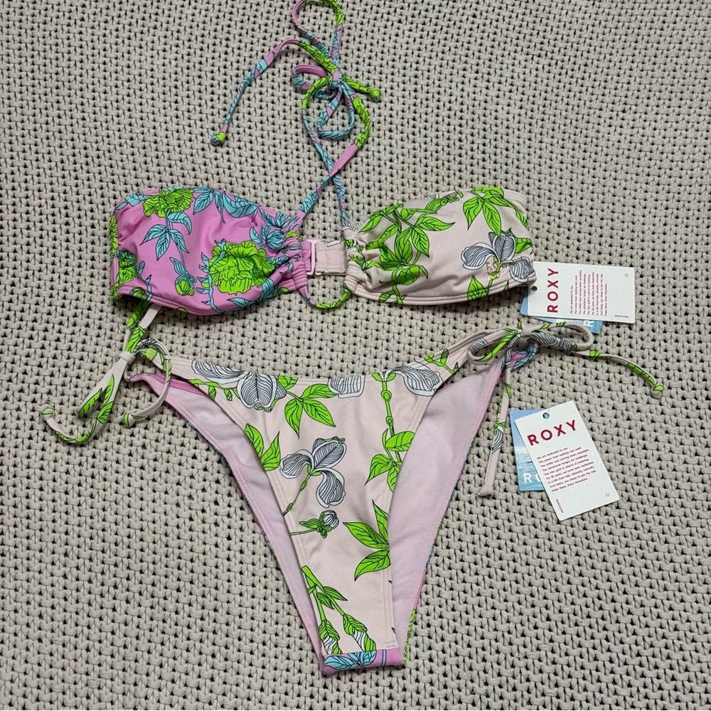 NWT Rowley x Roxy Floral Bikini Set - Size Small